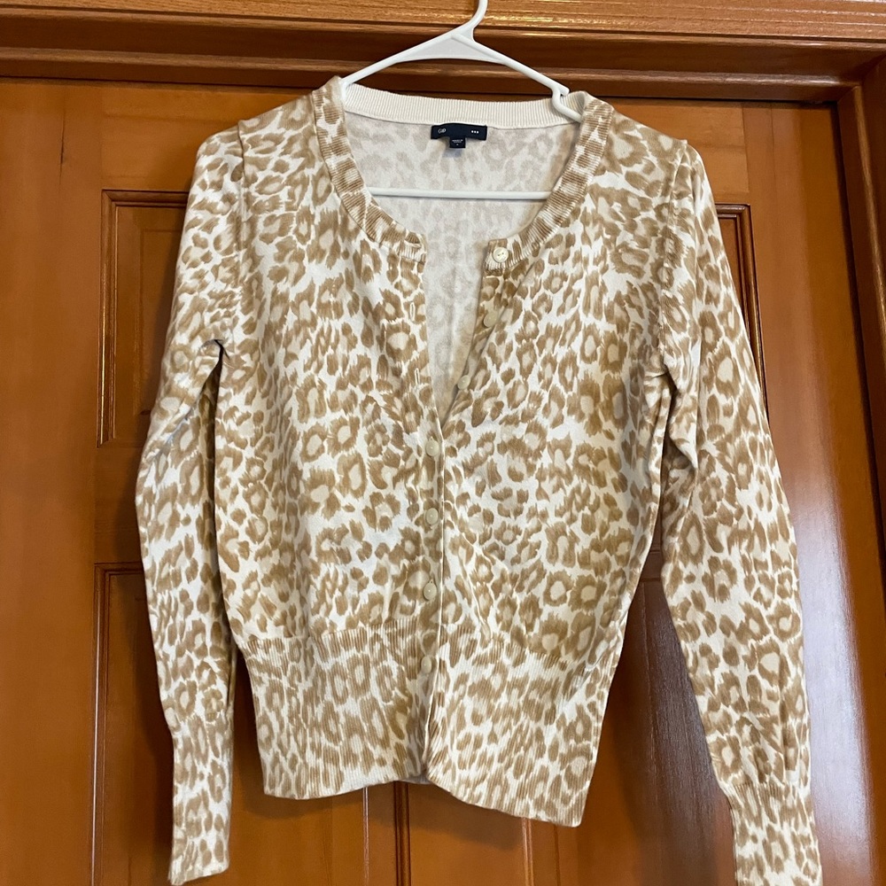 Gap Leopard Cardigan Small